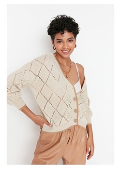 trendyol Kardigan w kolorze beżowym ze sklepu Limango Polska w kategorii Swetry damskie - zdjęcie 166277681