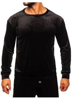 Czarny welurowy dres męski Bolf 0001A ze sklepu Denley w kategorii Dresy męskie - zdjęcie 166279270