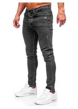 Grafitowe spodnie jeansowe męskie regular fit Denley 6134 ze sklepu Denley w kategorii Jeansy męskie - zdjęcie 166279271