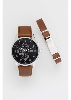 BOSS zegarek i bransoletka kolor brązowy ze sklepu ANSWEAR.com w kategorii Zegarki - zdjęcie 166281130