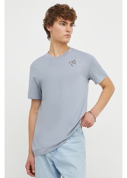 G-Star Raw t-shirt bawełniany męski kolor szary z nadrukiem ze sklepu ANSWEAR.com w kategorii T-shirty męskie - zdjęcie 166281293