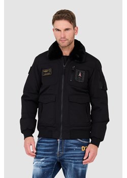 AERONAUTICA MILITARE Czarna kurtka Pilot Jacket, Wybierz rozmiar 58 ze sklepu outfit.pl w kategorii Kurtki męskie - zdjęcie 166281903