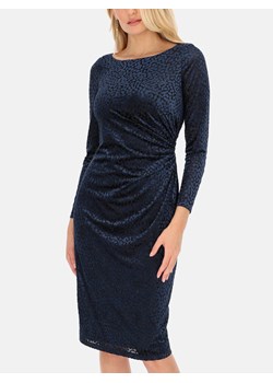 Granatowa sukienka z marszczeniem na boku L'AF Cadence ze sklepu Eye For Fashion w kategorii Sukienki - zdjęcie 166285161