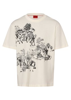 HUGO T-shirt męski Mężczyźni Bawełna écru nadruk ze sklepu vangraaf w kategorii T-shirty męskie - zdjęcie 166285834