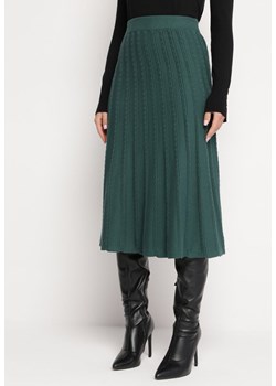 Ciemnozielona Trapezowa Spódnica Midi Osea ze sklepu Born2be Odzież w kategorii Spódnice - zdjęcie 166286061