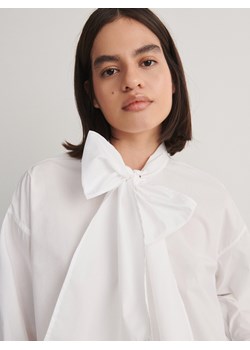 Reserved - Koszula oversize z wiązaniem - złamana biel ze sklepu Reserved w kategorii Koszule damskie - zdjęcie 166288632