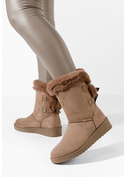 Khaki zimowe buty damskie Avoris ze sklepu Zapatos w kategorii Śniegowce damskie - zdjęcie 166289113