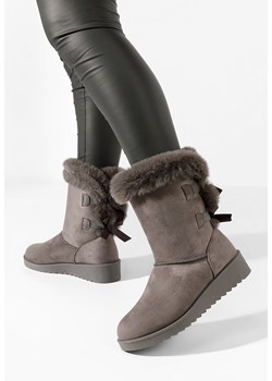 Szare zimowe buty damskie Avoris ze sklepu Zapatos w kategorii Śniegowce damskie - zdjęcie 166289121