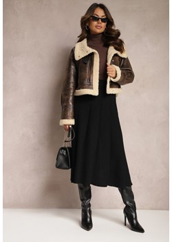 Czarna Dzianinowa Spódnica Midi z Gumką w Pasie Versarra ze sklepu Renee odzież w kategorii Spódnice - zdjęcie 166289210