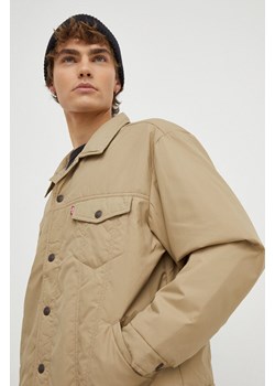 Levi&apos;s kurtka męska kolor beżowy przejściowa oversize ze sklepu ANSWEAR.com w kategorii Kurtki męskie - zdjęcie 166290854