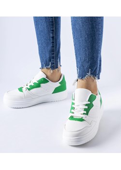 Białe sneakersy z zielonym akcentem Fournie ze sklepu gemre w kategorii Buty sportowe damskie - zdjęcie 166291960