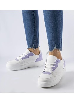 Białe sneakersy z fioletowym akcentem Fournie ze sklepu gemre w kategorii Buty sportowe damskie - zdjęcie 166291990