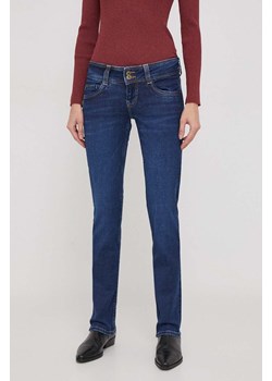 Pepe Jeans jeansy SLIM JEANS LW damskie kolor granatowy PL204588XW52 ze sklepu ANSWEAR.com w kategorii Jeansy damskie - zdjęcie 166294794