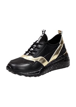 Czarne skórzane sneakersy damskie DiA 97819 ze sklepu suzana.pl w kategorii Buty sportowe damskie - zdjęcie 166300971