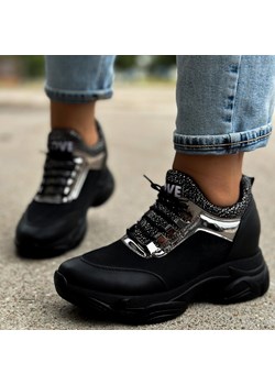 Czarne sneakersy damskie Navy Dot 56002 ze sklepu suzana.pl w kategorii Buty sportowe damskie - zdjęcie 166310472