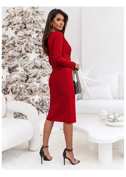 Sukienka midi z kopertowym dekoltem - MAGNIFIC - czerwona ze sklepu magmac.pl w kategorii Sukienki - zdjęcie 166313570