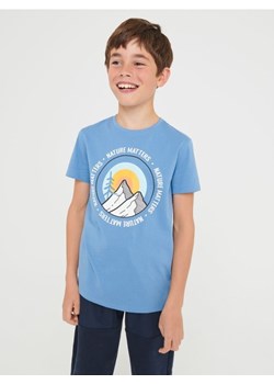 Sinsay - Koszulka z nadrukiem - mid blue ze sklepu Sinsay w kategorii T-shirty chłopięce - zdjęcie 166316221
