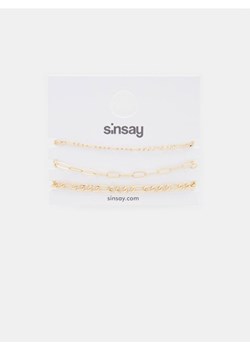 Sinsay - Bransoletki 3 pack - złoty ze sklepu Sinsay w kategorii Bransoletki - zdjęcie 166316481