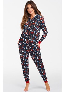Świąteczna piżama jednoczęściowa granatowa Makala, Kolor granatowy-wzór, Rozmiar S, Italian Fashion ze sklepu Intymna w kategorii Piżamy damskie - zdjęcie 166316664