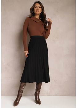 Czarna Dzianinowa Spódnica Trapezowa Midi Arion ze sklepu Renee odzież w kategorii Spódnice - zdjęcie 166321242