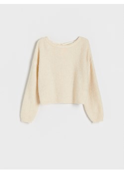 Reserved - Sweter z ozdobnym wiązaniem - kremowy ze sklepu Reserved w kategorii Swetry damskie - zdjęcie 166323672