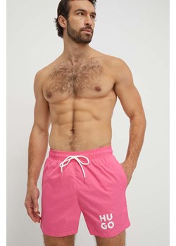HUGO szorty kąpielowe kolor różowy ze sklepu ANSWEAR.com w kategorii Kąpielówki - zdjęcie 166326084