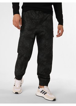 HUGO Spodnie Mężczyźni Bawełna czarny wzorzysty ze sklepu vangraaf w kategorii Spodnie męskie - zdjęcie 166368271
