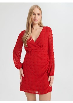 Sinsay - Sukienka mini z bufiastymi rękawami - czerwony ze sklepu Sinsay w kategorii Sukienki - zdjęcie 166370264