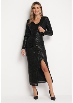 Czarna Sukienka z Bolerkiem w Cekiny Gorna ze sklepu Born2be Odzież w kategorii Sukienki - zdjęcie 166370972