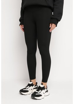 Czarne Legginsy z Szeroką Gumką w Pasie i Koronkową Wstawką Meridia ze sklepu Born2be Odzież w kategorii Spodnie damskie - zdjęcie 166371033