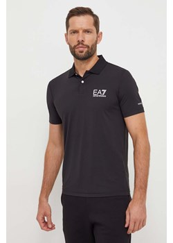 EA7 Emporio Armani polo męski kolor czarny z nadrukiem ze sklepu ANSWEAR.com w kategorii T-shirty męskie - zdjęcie 166374533