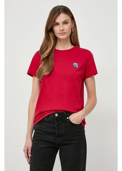 Karl Lagerfeld t-shirt bawełniany damski kolor czerwony ze sklepu ANSWEAR.com w kategorii Bluzki damskie - zdjęcie 166374584