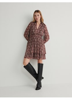 Reserved - Sukienka mini z falbanami - wielobarwny ze sklepu Reserved w kategorii Sukienki - zdjęcie 166375744