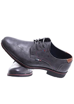Sznurowane męskie półbuty szare pantofle /G6-3 15299 T454/ ze sklepu Pantofelek24.pl w kategorii Buty eleganckie męskie - zdjęcie 166375972