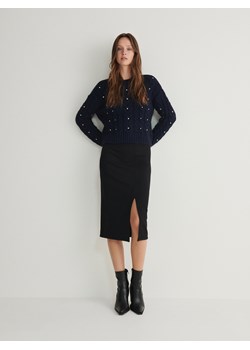 Reserved - Spódnica midi z wiskozą - czarny ze sklepu Reserved w kategorii Spódnice - zdjęcie 166377671