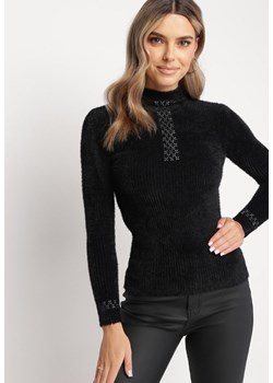 Czarny Elastyczny Sweter z Półgolfem i Wełną Innaras ze sklepu Born2be Odzież w kategorii Swetry damskie - zdjęcie 166378492
