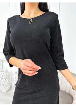 Czarna Połyskująca Sukienka ze sklepu ModnaKiecka.pl w kategorii Sukienki - zdjęcie 166383371