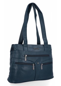 Torebka Damska typu Shopper Bag firmy Hernan Granatowa (kolory) ze sklepu torbs.pl w kategorii Torby Shopper bag - zdjęcie 166388393