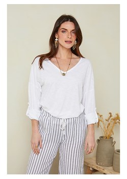 Le Monde du Lin Lniana bluzka w kolorze białym ze sklepu Limango Polska w kategorii Bluzki damskie - zdjęcie 166406323