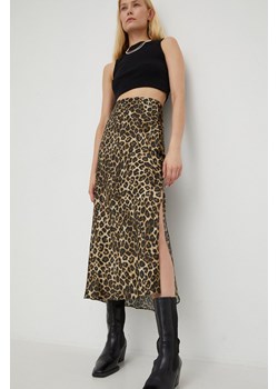 The Kooples spódnica jedwabna midi rozkloszowana ze sklepu ANSWEAR.com w kategorii Spódnice - zdjęcie 166423551