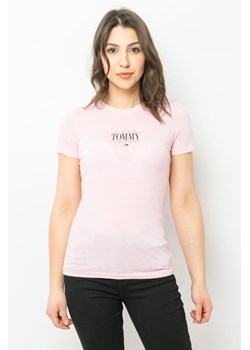 t-shirt damski tommy jeans różowy ze sklepu Royal Shop w kategorii Bluzki damskie - zdjęcie 166429043