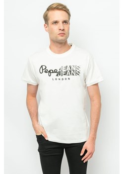 t-shirt męski pepe jeans pm508531 ecru ze sklepu Royal Shop w kategorii T-shirty męskie - zdjęcie 166430473