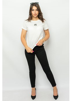 t-shirt damski pinko 100355 a0ko ecru ze sklepu Royal Shop w kategorii Bluzki damskie - zdjęcie 166430960