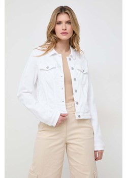 Guess kurtka jeansowa damska kolor biały przejściowa ze sklepu ANSWEAR.com w kategorii Kurtki damskie - zdjęcie 166434511