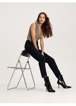 Reserved - Bawełniane spodnie - czarny ze sklepu Reserved w kategorii Spodnie damskie - zdjęcie 166435990