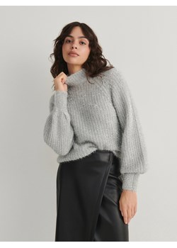 Reserved - Sweter z metalizowanym włóknem - srebrny ze sklepu Reserved w kategorii Swetry damskie - zdjęcie 166436033