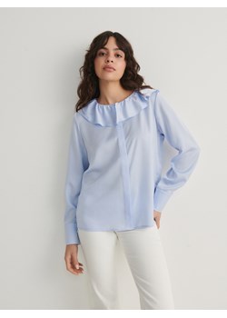 Reserved - Koszula z falbaną - jasnoniebieski ze sklepu Reserved w kategorii Koszule damskie - zdjęcie 166436043