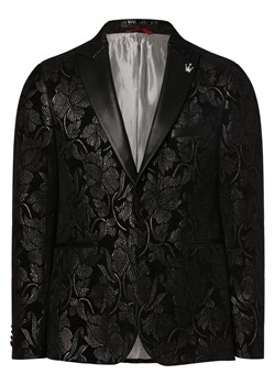 Finshley & Harding London Marynarka męska Mężczyźni Slim Fit Sztuczne włókno czarny wzorzysty ze sklepu vangraaf w kategorii Marynarki męskie - zdjęcie 166447480