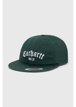 Carhartt WIP czapka z daszkiem Onyx Cap kolor zielony z aplikacją I032899.22VXX ze sklepu PRM w kategorii Czapki z daszkiem damskie - zdjęcie 166449900