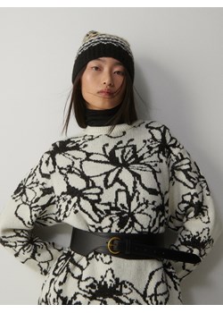 Reserved - Wzorzysta czapka z wełną - czarny ze sklepu Reserved w kategorii Czapki zimowe damskie - zdjęcie 166454004